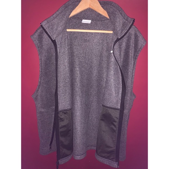 Columbia Gray Fleece Full‎ Zip Vest Men's Size XL - Picture 14 of 16